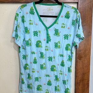 Little Sleepies Blue Frog Pajama Top